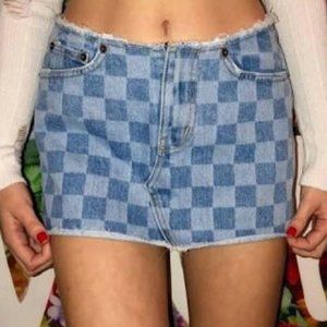 NWOT Checkered LF Carmar jean skirt no longer sold